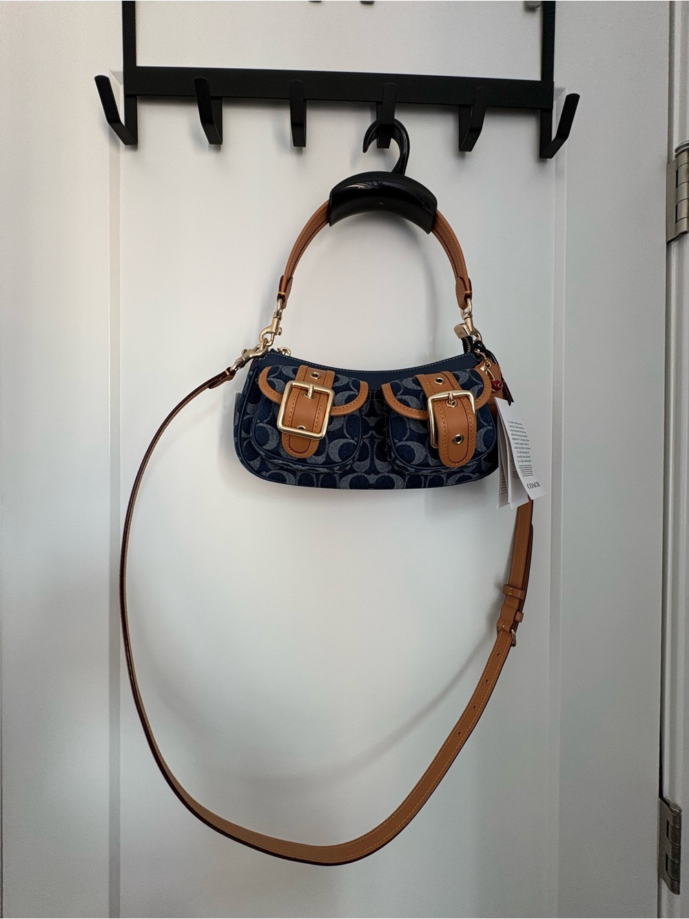 Coach Outlet Signature Denim Ashton Shoulder Bag - Picture 3 of 12